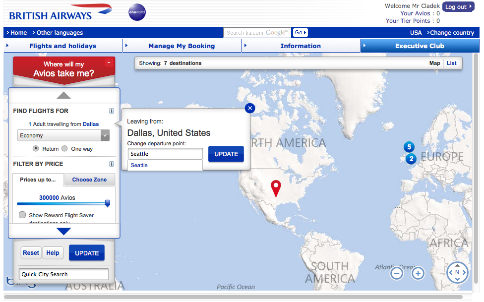 Find Rewards Travel With British Airways